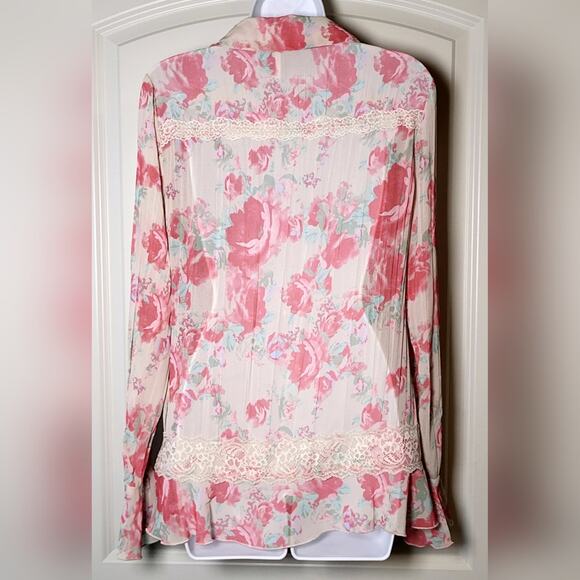 FREE PEOPLE Bad At Love Ivory Printed Blouse - Size M (NWT) - Picture 3 of 14